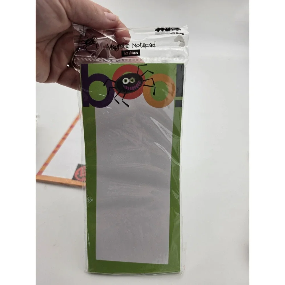 Nos Vtg Halloween theme 8.25 x 4 Magnetic notepads - 4 Packs of 60- New